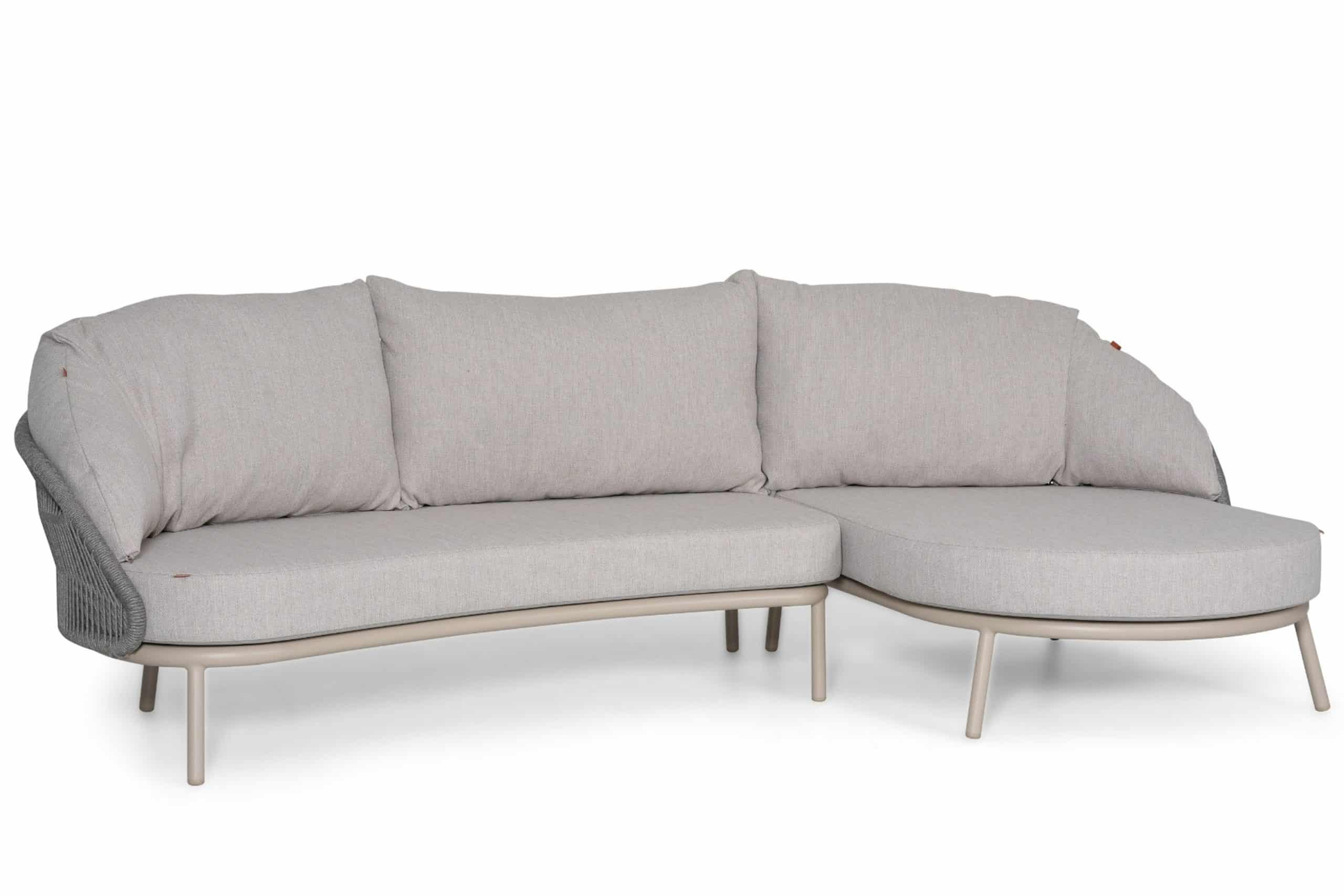 santika pebble hoek loungeset organisch (open bank rechts, chaisse longue links)