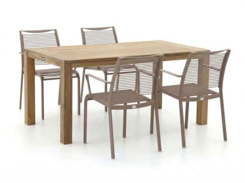 Apple Bee Hawaii/ROUGH-S 160cm dining tuinset 5-delig stapelbaar - Laagste prijsgarantie!