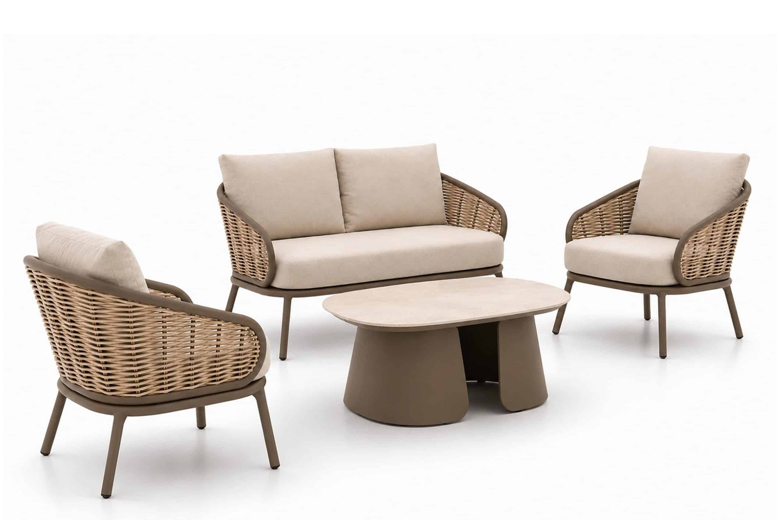 apple bee pine key/miyoura stoel bank loungeset 4 delig