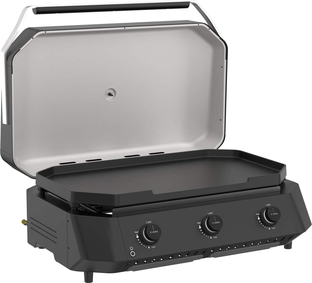 cozze® g 800 gas plancha met deksel 3 gasbranders