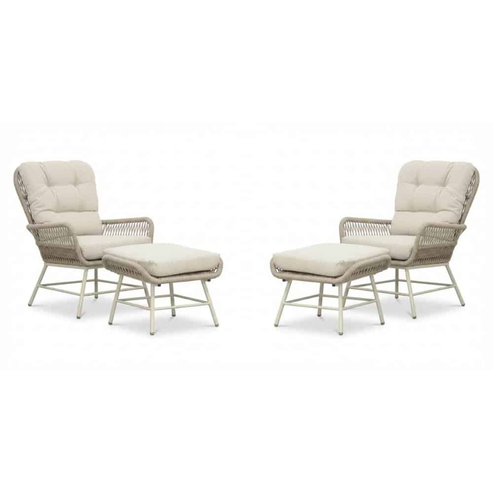 dex lounge balkonset 4 delig | touw + aluminium | almond beige