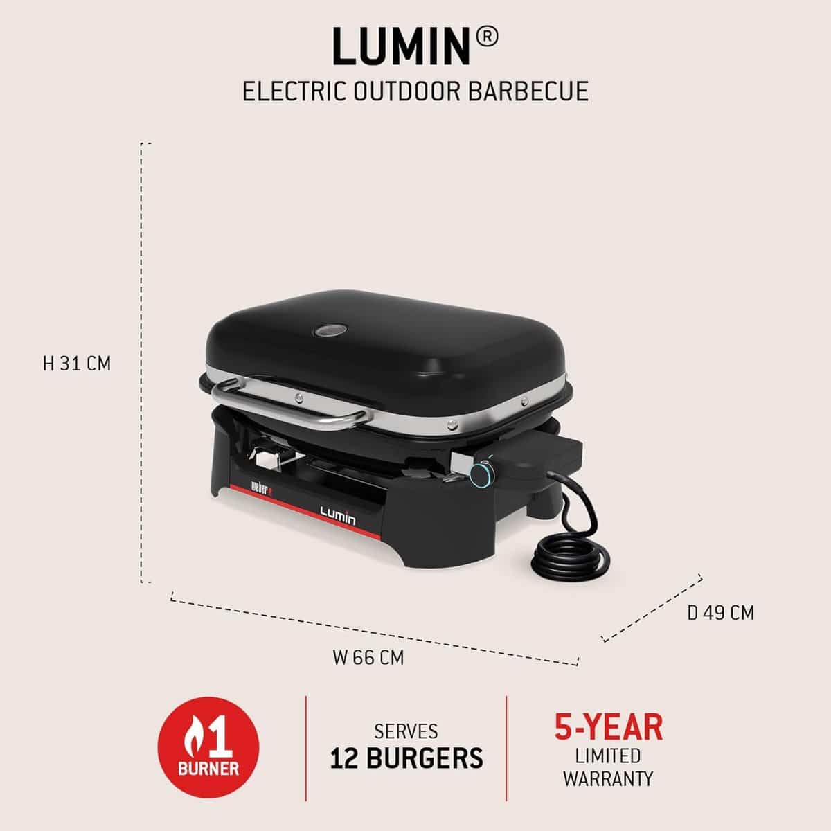 elektrische bbq grill 48,5 x 66 x 30