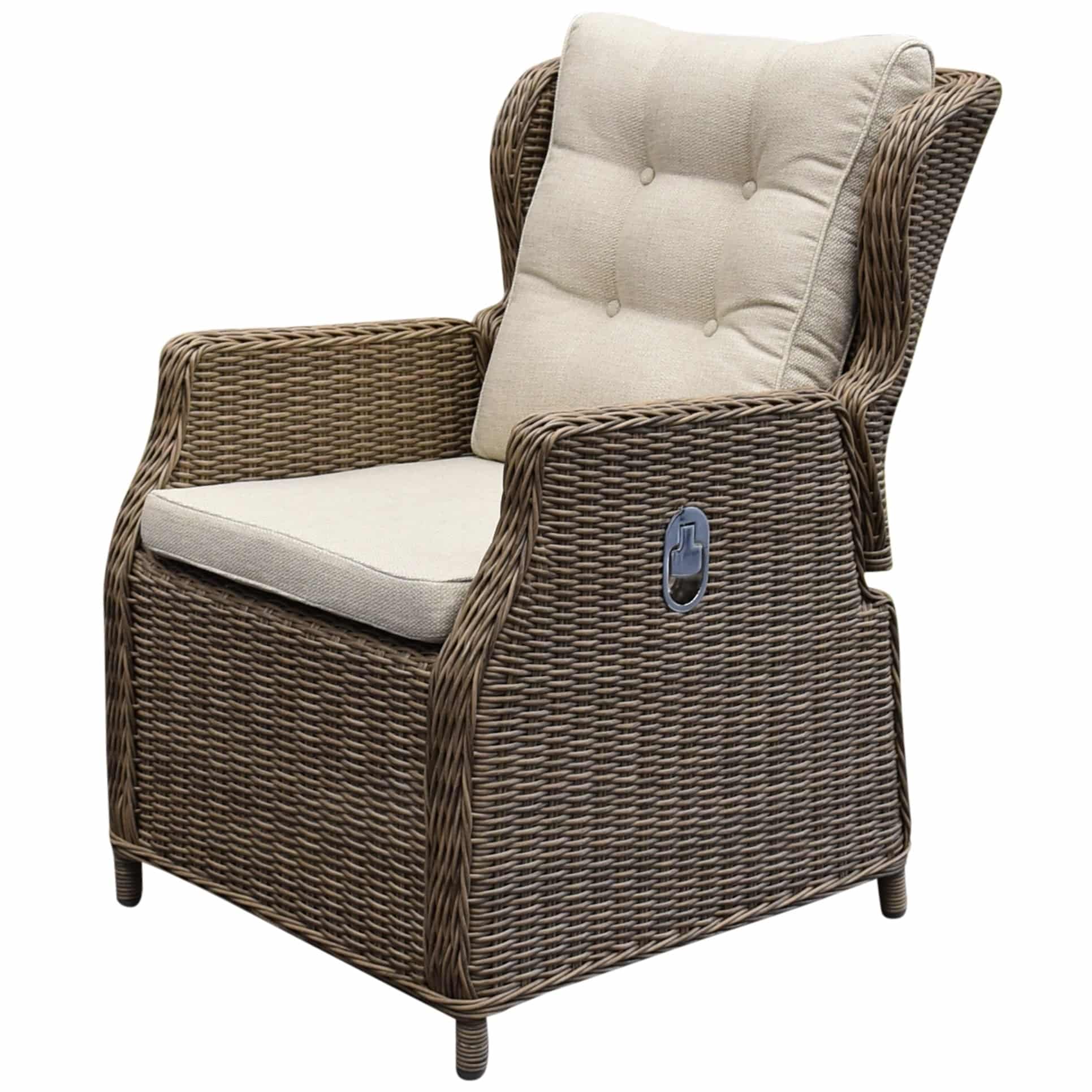 ibiza dining tuinstoel verstelbaar bruin wicker | naturel mixed weave kussens