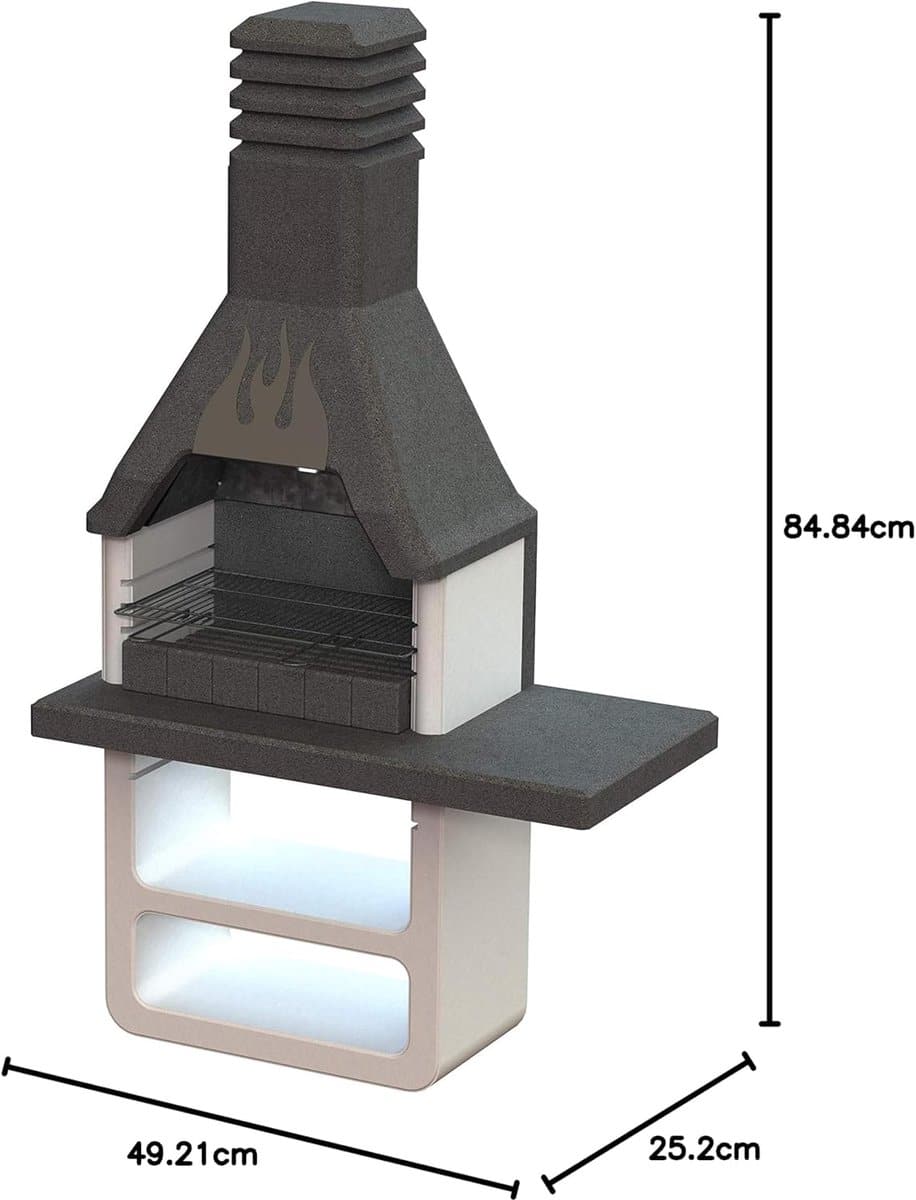 premium design beton bbq buitenkeuken met metalen afzuigkap & werkblad