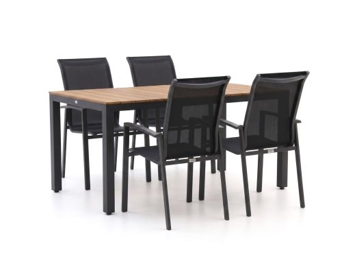 Forza Centallo/Fidenza 160cm dining tuinset 5-delig stapelbaar - Laagste prijsgarantie!