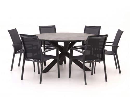 Forza Centallo/Fidenza ø149cm dining tuinset 7-delig stapelbaar - Laagste prijsgarantie!