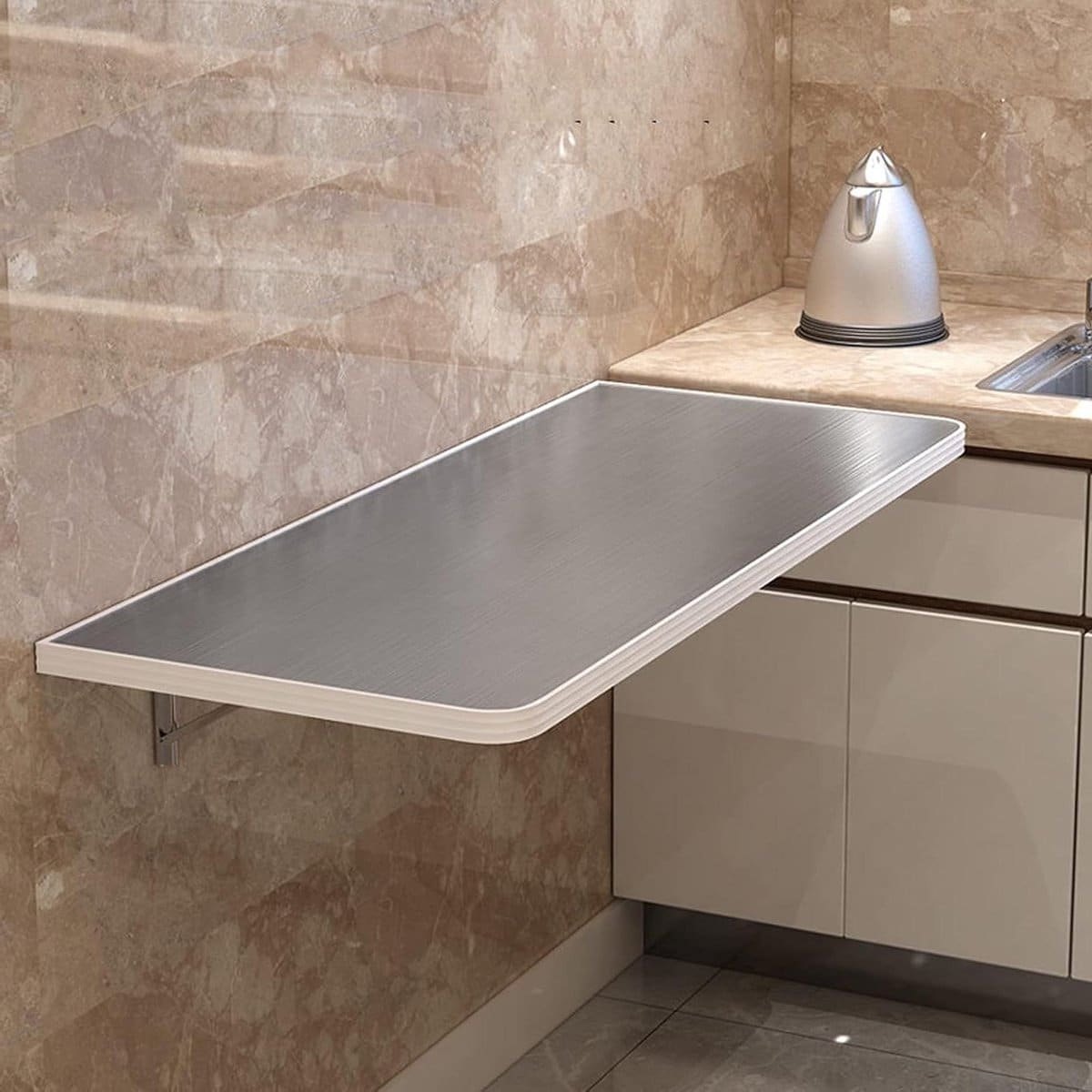 klaptafel opklaptafel wandtafel ruimte besparen roestvrij staal