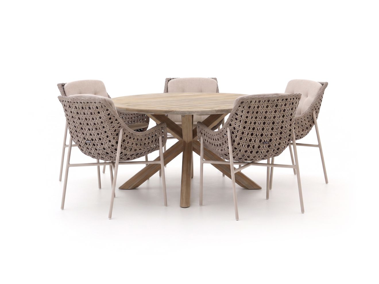 manifesto novara/rough y ø150cm dining tuinset 6 delig laagste prijsgarantie!