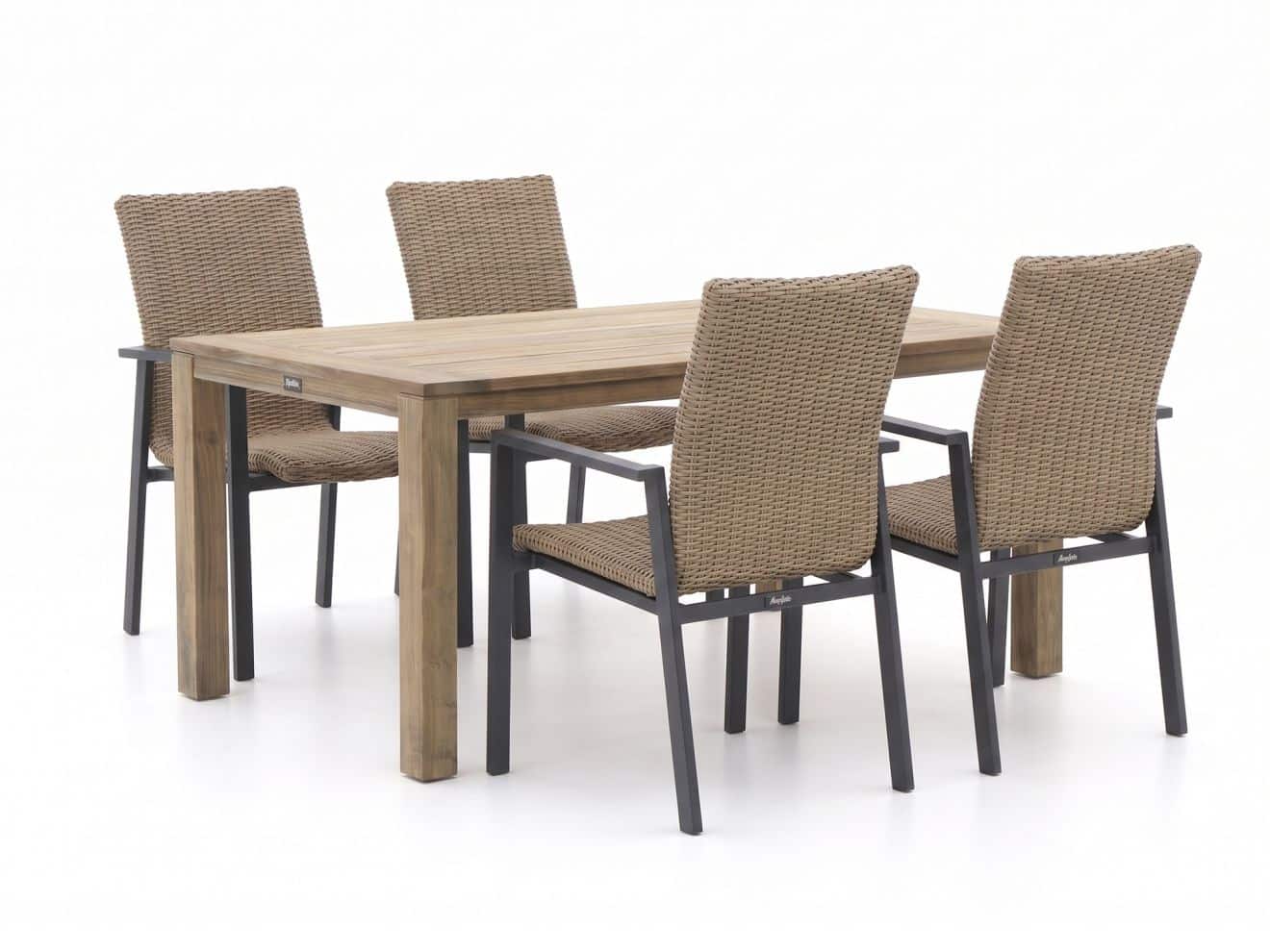 manifesto villongo/rough s 160cm dining tuinset 5 delig stapelbaar laagste prijsgarantie!
