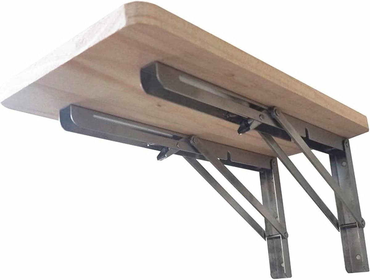 opvouwbare werktafel klaptafel muur ruimtebesparend werken houtconstructie