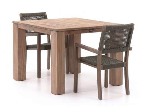 ROUGH-Batang Rope/ROUGH-X 100cm dining tuinset 3-delig stapelbaar - Laagste prijsgarantie!
