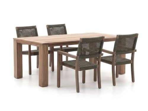 ROUGH-Batang Rope/ROUGH-X 200cm dining tuinset 5-delig stapelbaar - Laagste prijsgarantie!