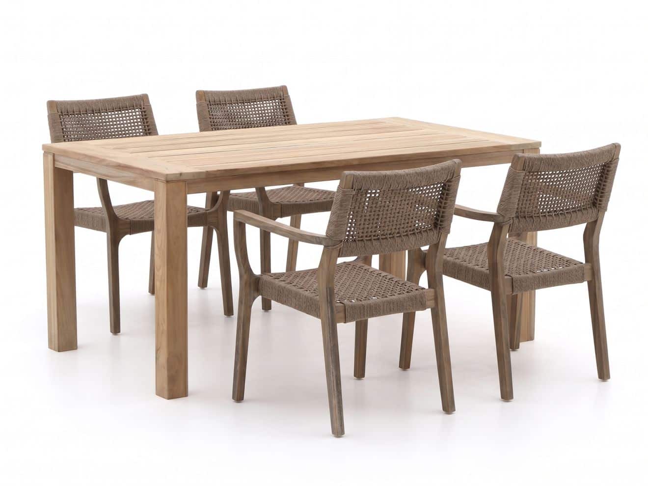 rough l rope/rough s 160cm dining tuinset 5 delig stapelbaar laagste prijsgarantie!