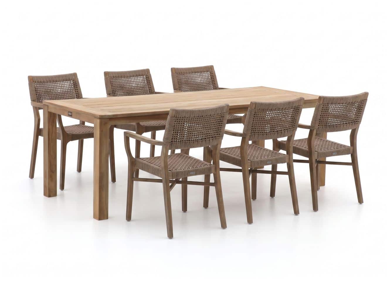 rough l rope/rough s 220cm dining tuinset 7 delig stapelbaar laagste prijsgarantie!