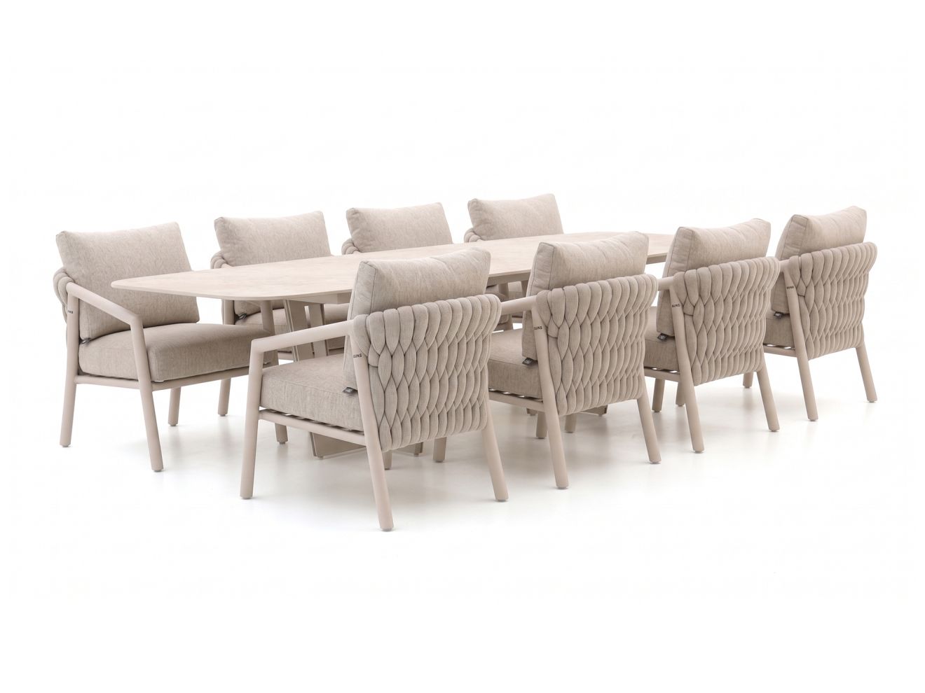 suns sato/palermo 280cm low dining tuinset 9 delig laagste prijsgarantie!