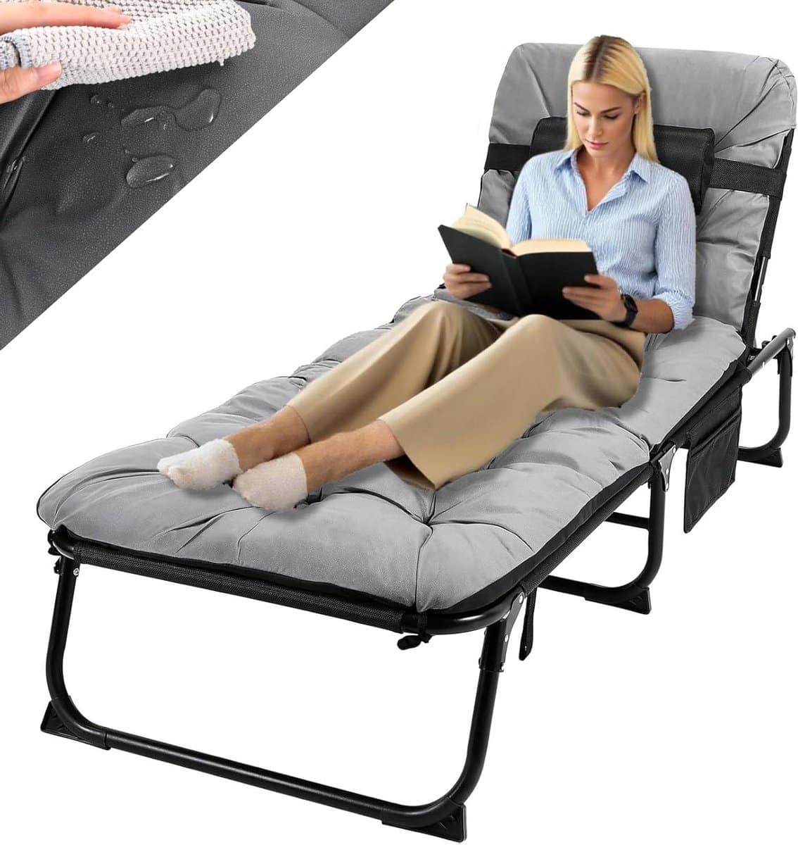 xl lounger opvouwbaar ligbed ontspannen buiten verstelbare