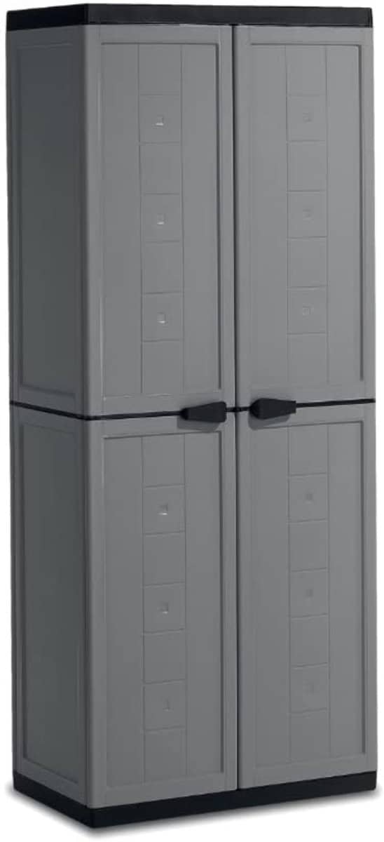 zmr® tuinkast kunststof tuinkast tuinkist donkergrijs/zwart