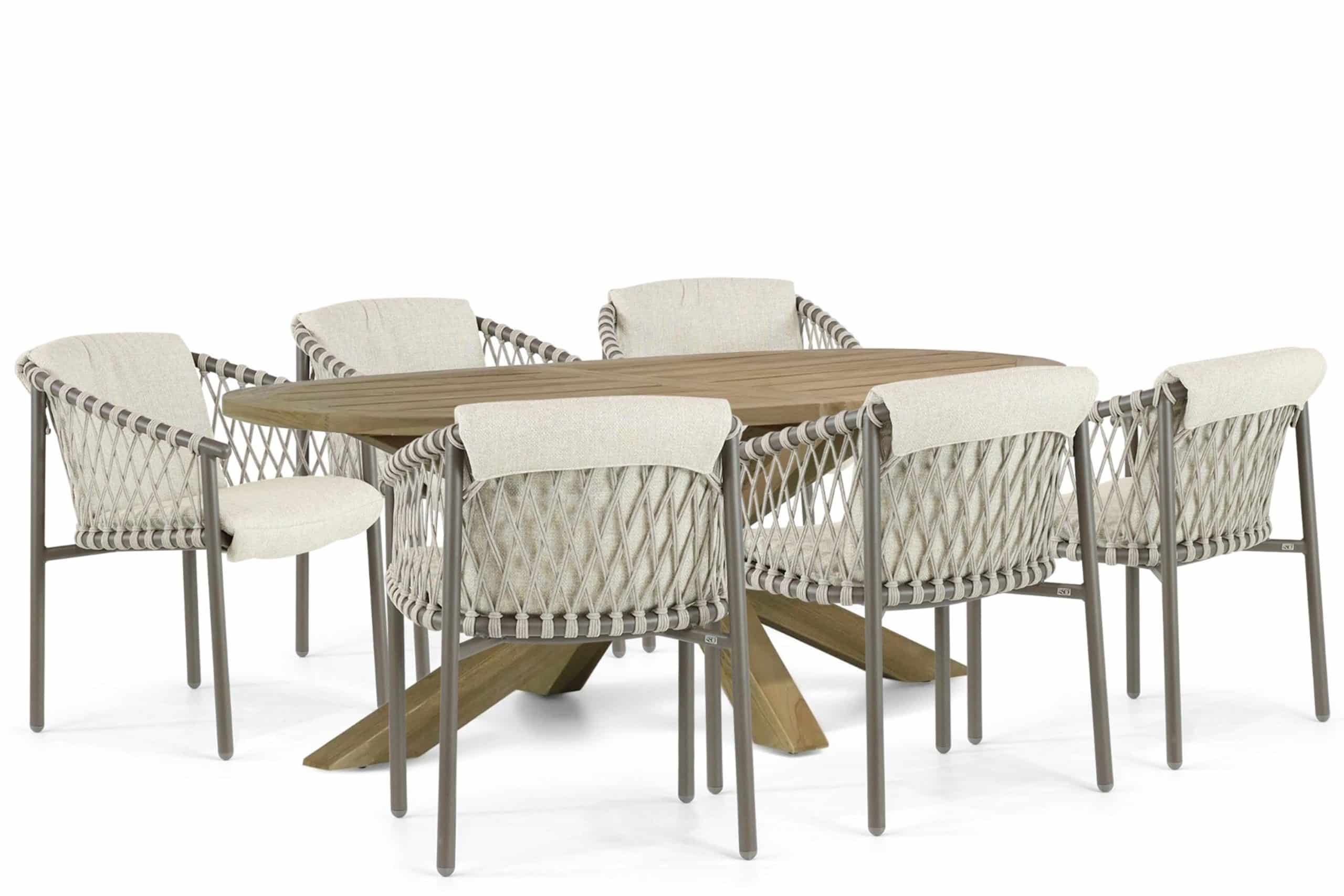 4 seasons outdoor allora/boston 240 cm dining tuinset 7 delig