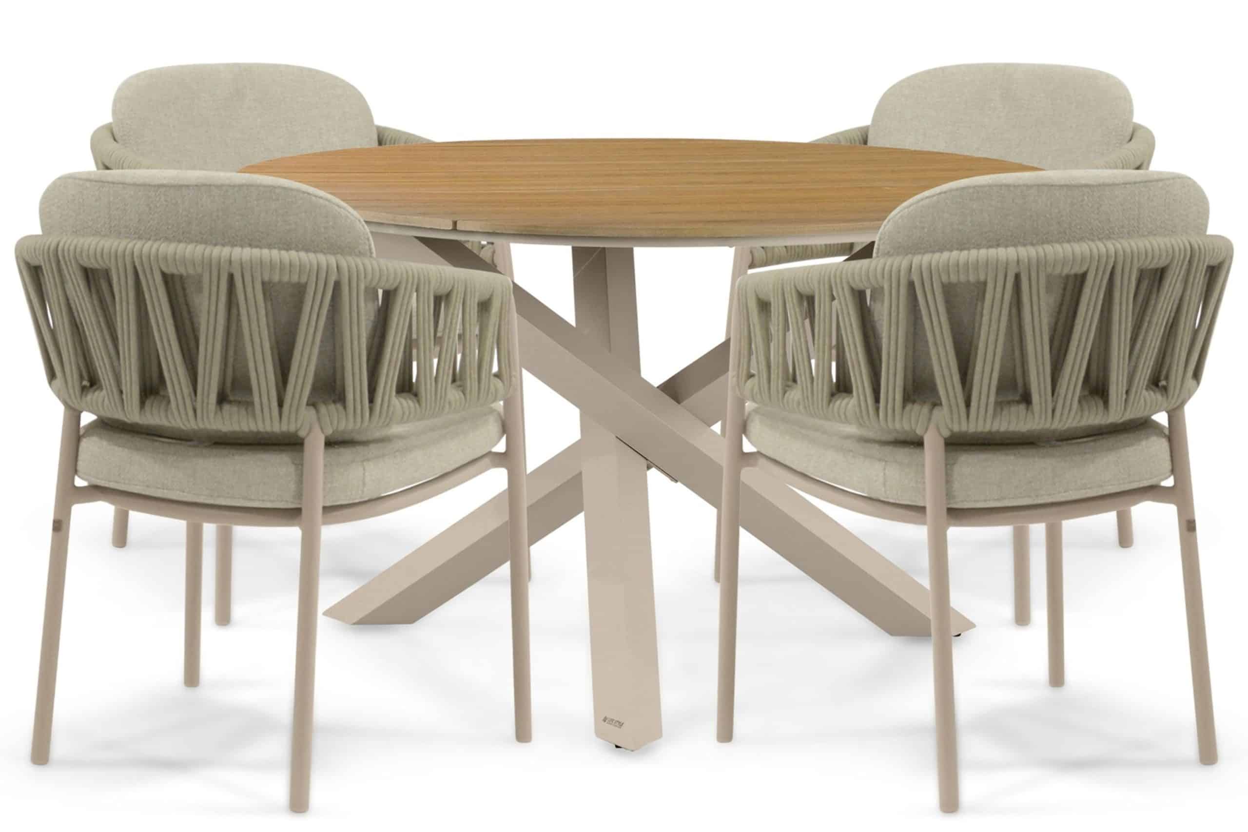4 seasons outdoor calma/ancona 125 cm dining tuinset 5 delig