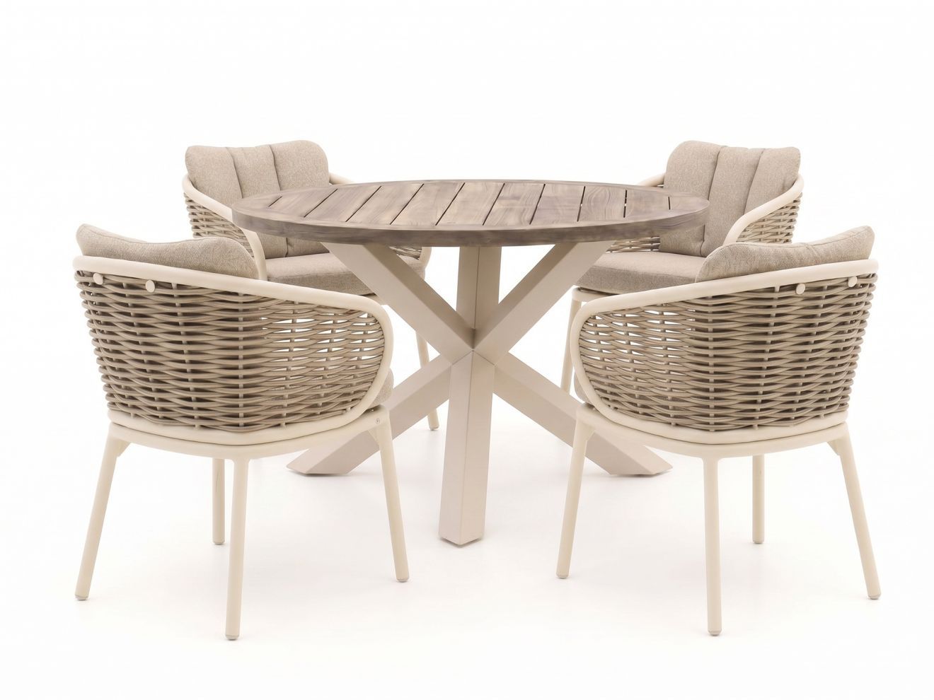 apple bee pine key/rough y ø120cm dining tuinset 5 delig laagste prijsgarantie!