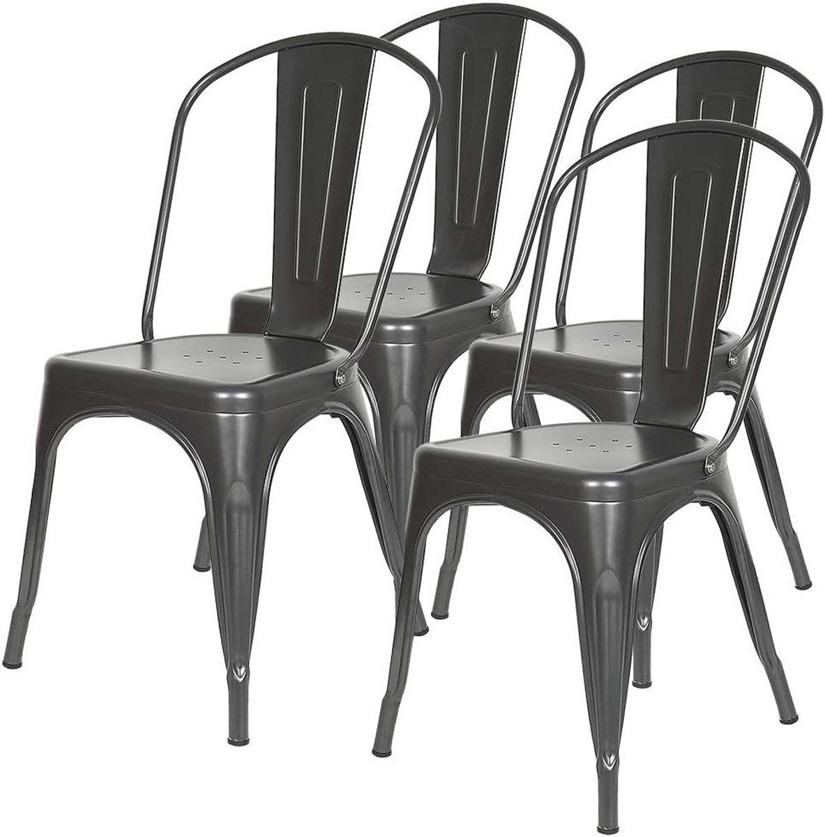barkrukken 4 stuks industriële stoelen aan tafel zitten