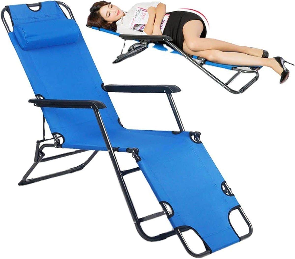 campingstoel lounger opvouwbaar ligbed buiten ontspannen ergonomisch