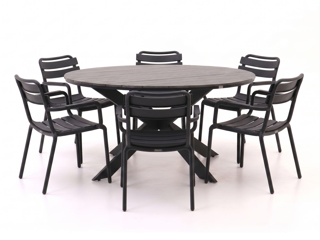forza vico/fidenza ø149cm dining tuinset 7 delig stapelbaar laagste prijsgarantie!