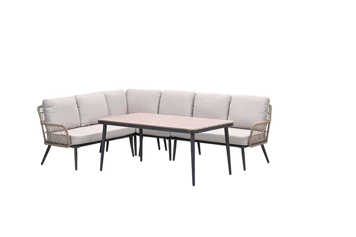 garden impressions lounge/dining set allasio carbon black / desert sand