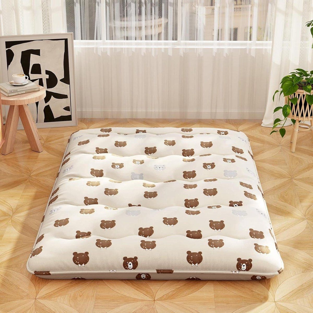 giantex japanse vloermatras, 4 inch futonmatras met wasbare hoes en