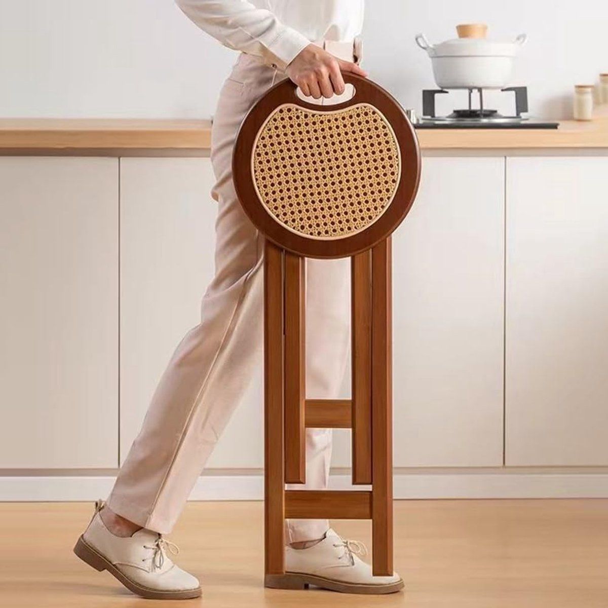 houten barstoel kruk opklapbaar keuken bar met
