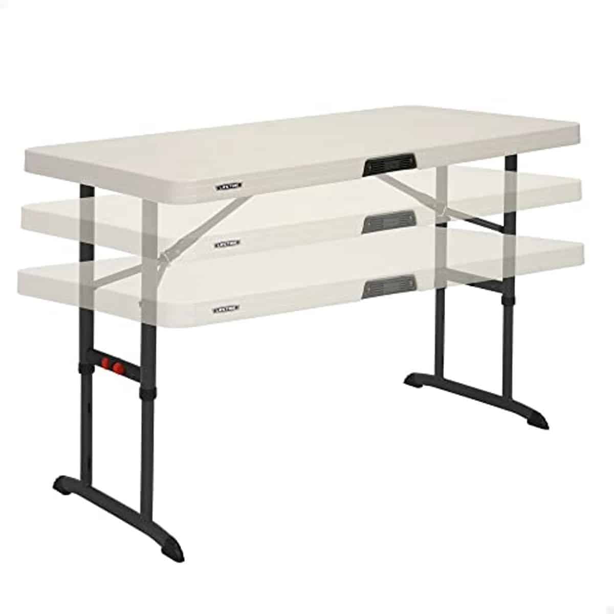 in hoogte verstelbare kunststof klaptafel 122 x 61 cm