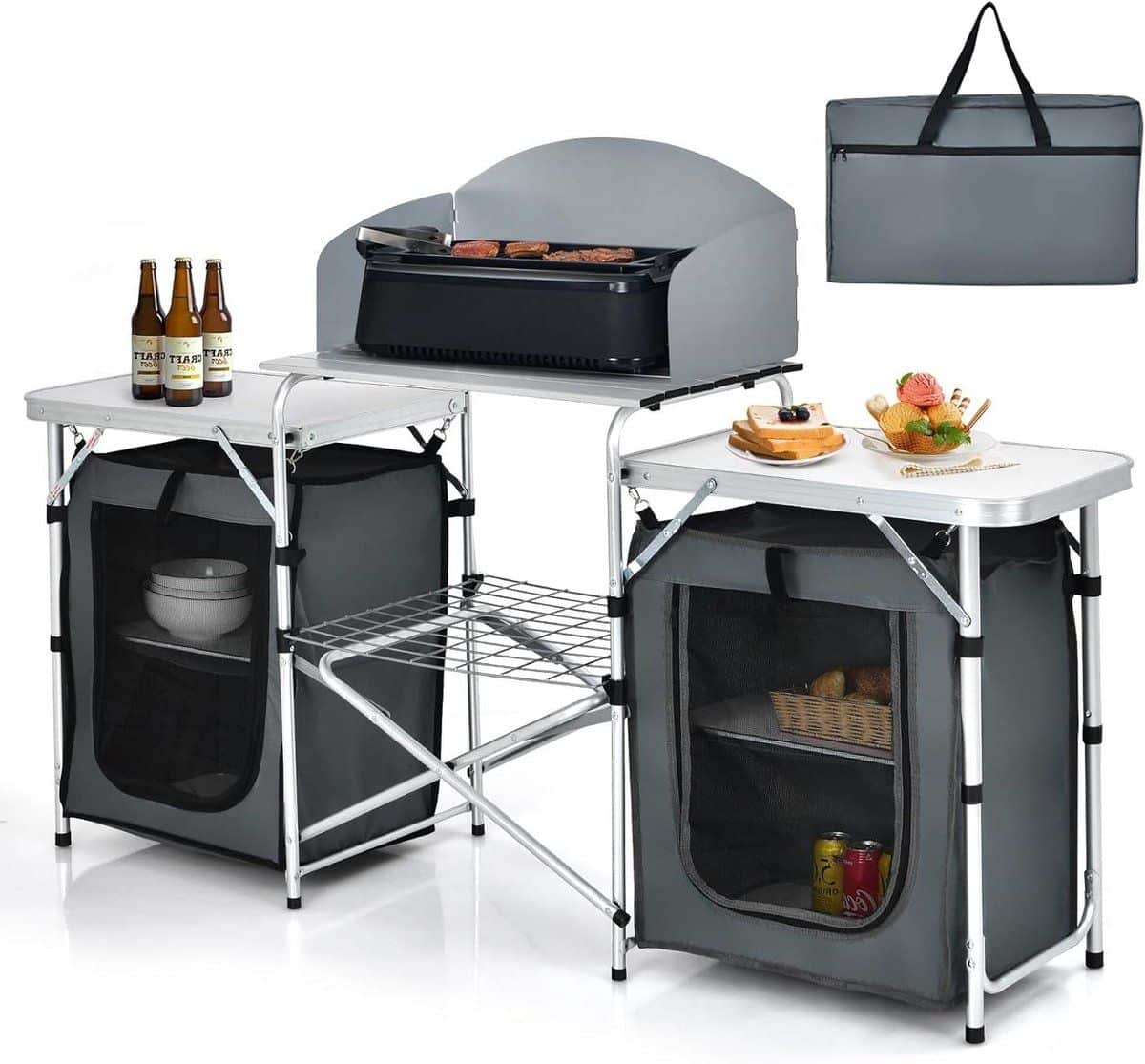 klaptafel aluminium picknicktafel outdoor buiten koken met