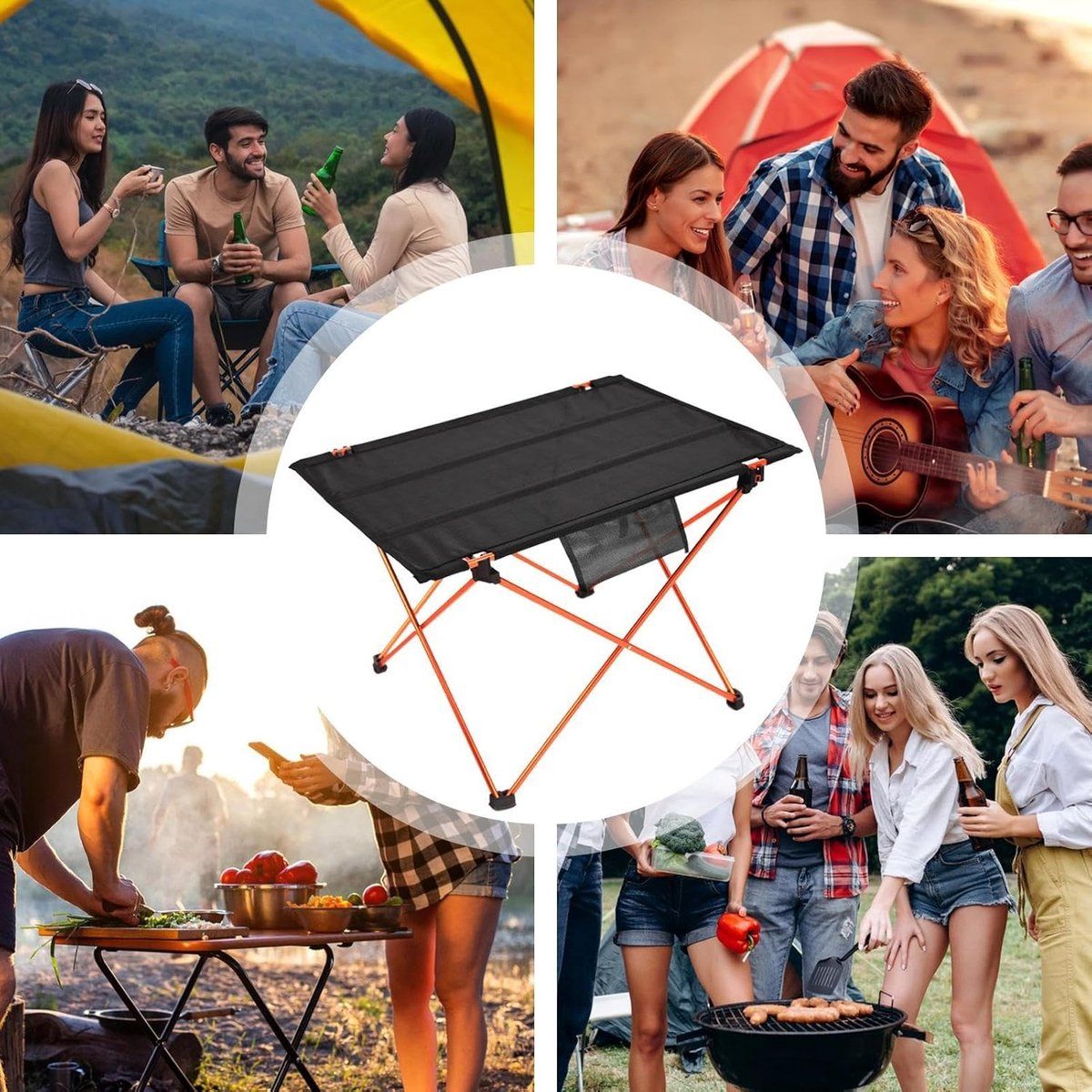 klaptafel kampeer picknicktafel lichtgewicht buiten genieten aluminium