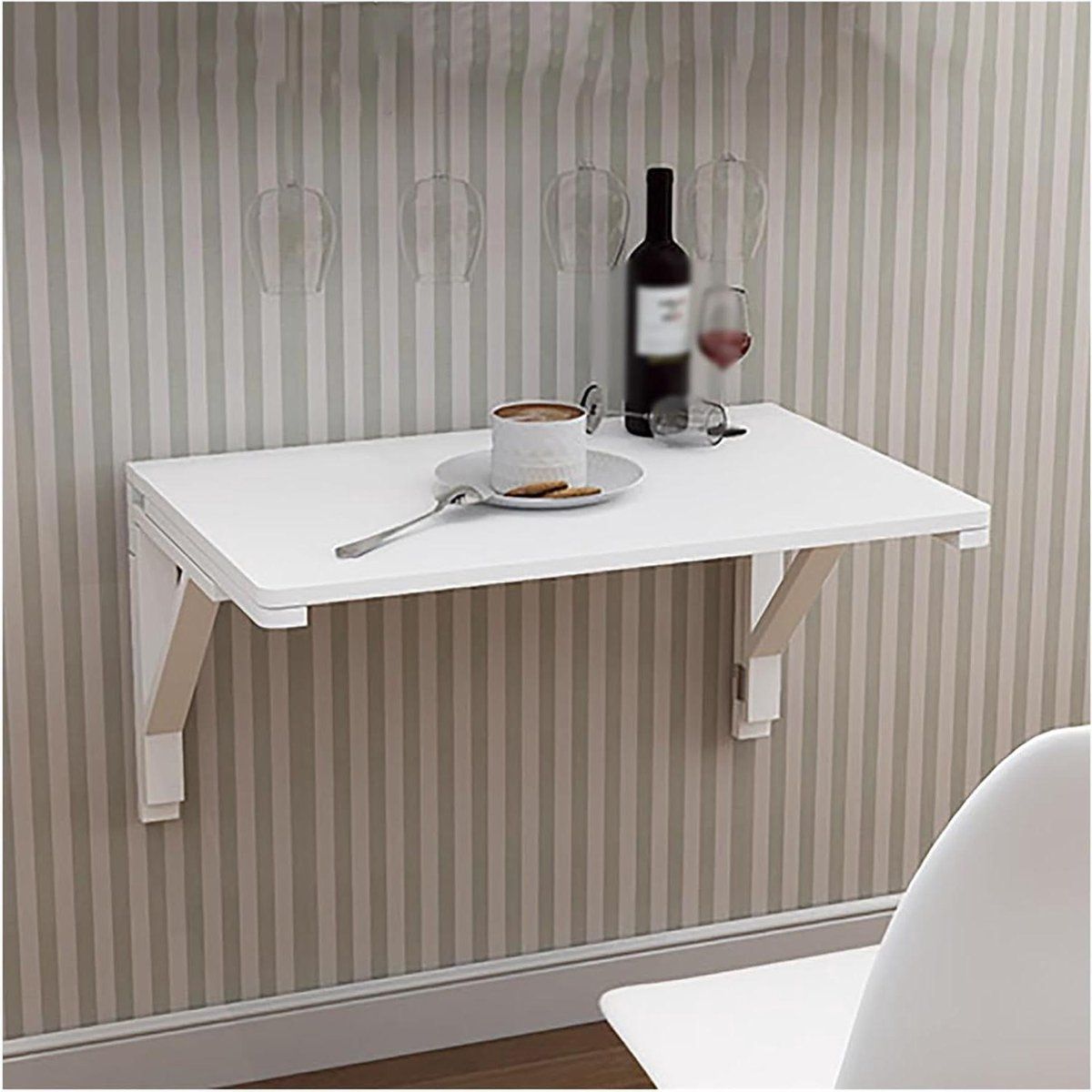 klaptafel wandbureau opklapbaar ruimte besparen waterdicht grenenhout