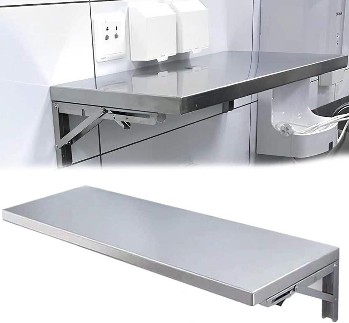 klaptafel wandbureau ruimte besparen roestvrij staal