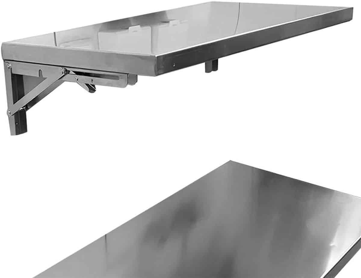 klaptafel wandtafel opklapbaar ruimte besparen roestvrij staal