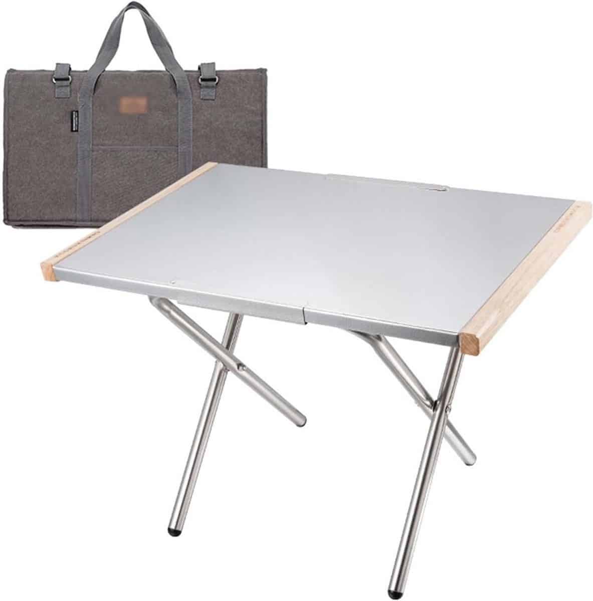 kleine stalen tafel klaptafel outdoor koken hittebestendig