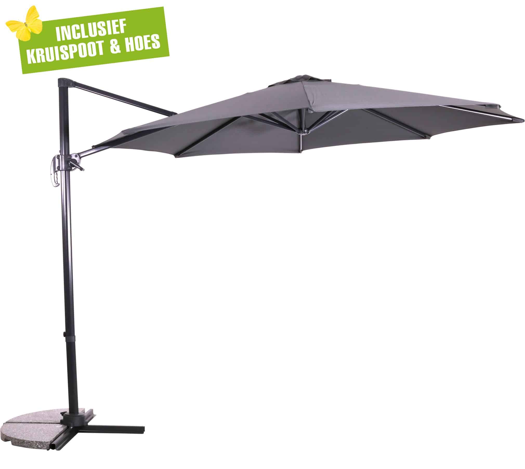 lesli living libra zweefparasol 3 m grijs