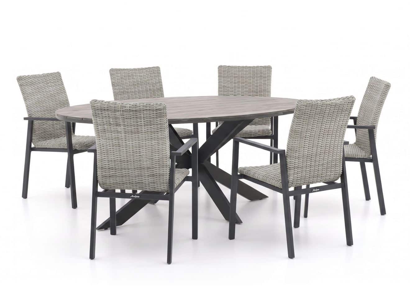 manifesto villongo/fidenza ovaal 180cm dining tuinset 7 delig stapelbaar laagste prijsgarantie!