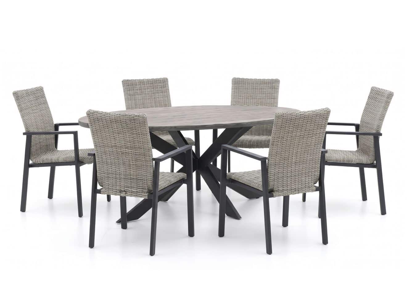 manifesto villongo/fidenza ovaal 220cm dining tuinset 7 delig stapelbaar laagste prijsgarantie!