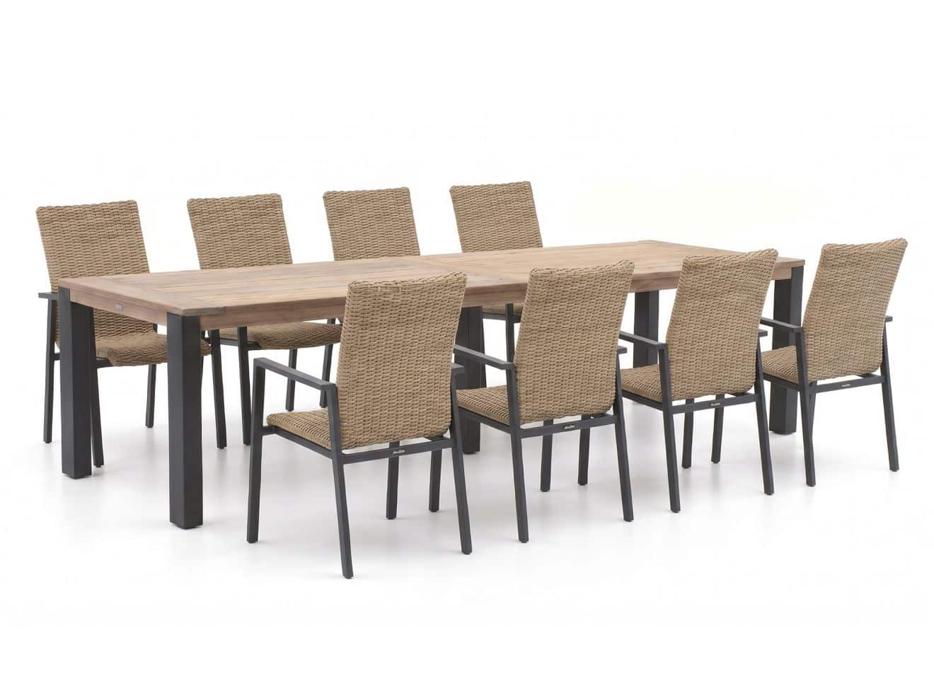 manifesto villongo/rough s 300cm dining tuinset 9 delig stapelbaar laagste prijsgarantie!