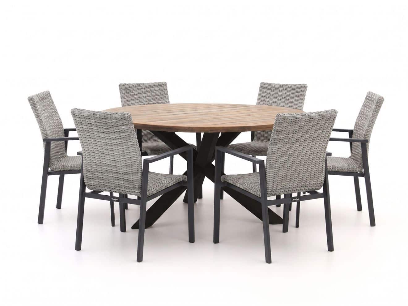 manifesto villongo/rough y ø150cm dining tuinset 7 delig stapelbaar laagste prijsgarantie!