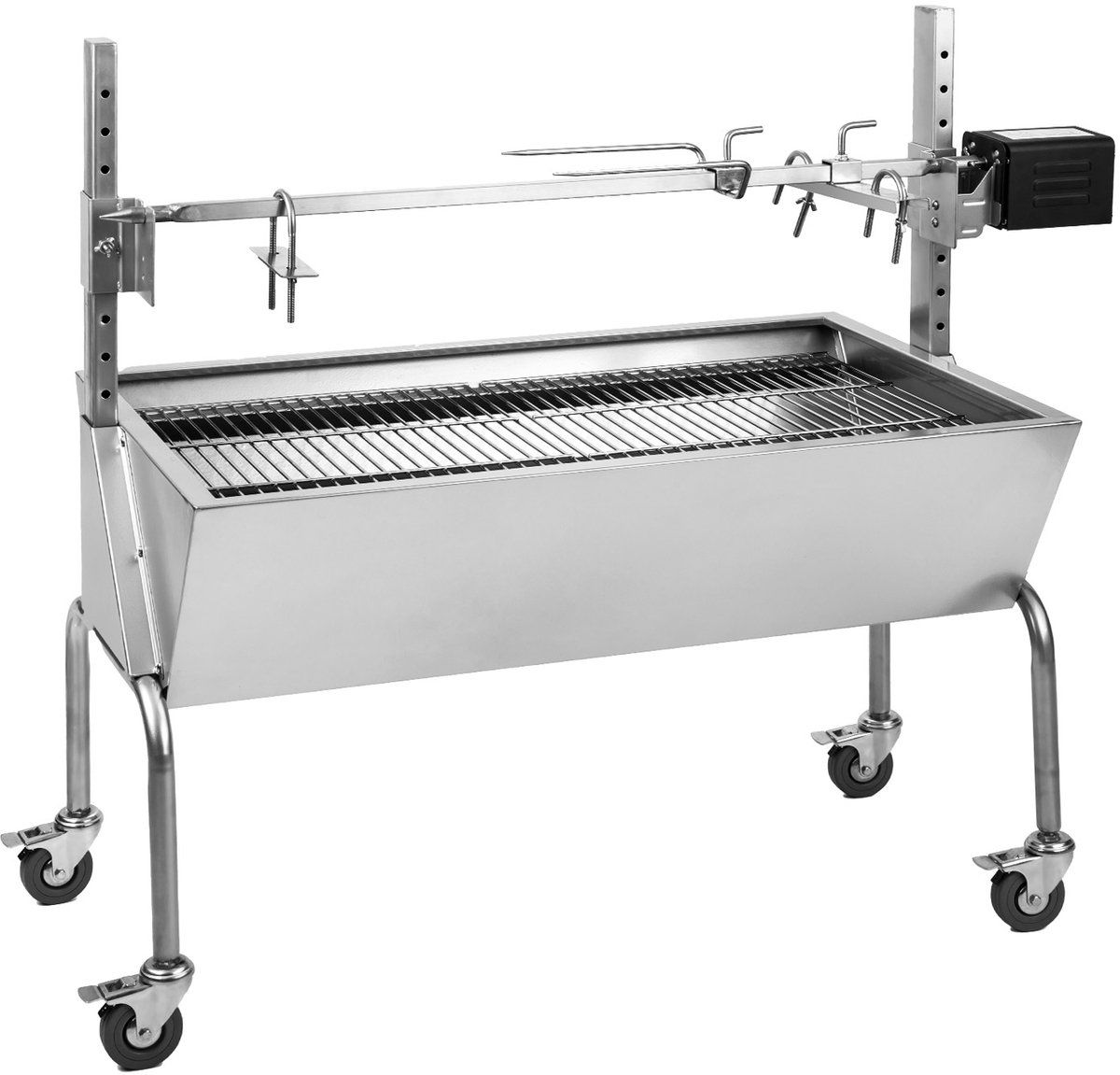 oneconcept 2 in 1 draaispitgrill met motor, grill met draaiend spit