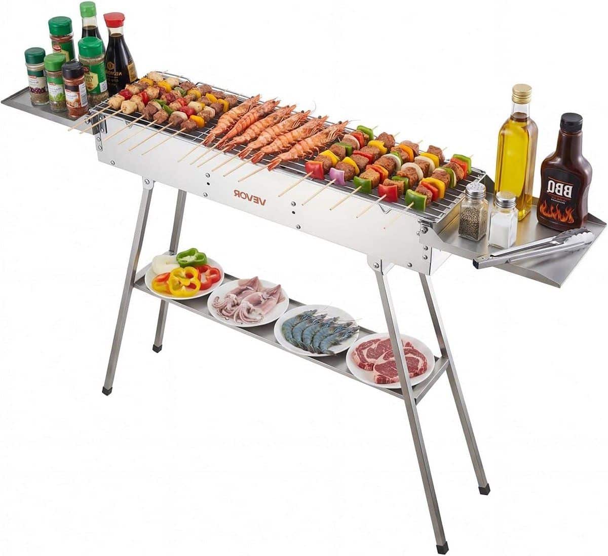 opvouwbare houtskoolgrill draagbare bbq buiten koken hefbare