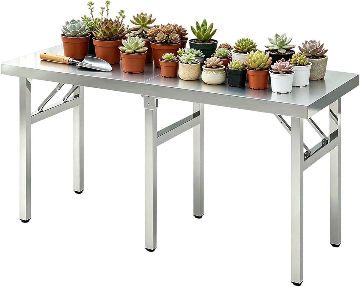 opvouwbare rvs tafel werktafel klaptafel voedselbereiding keuken