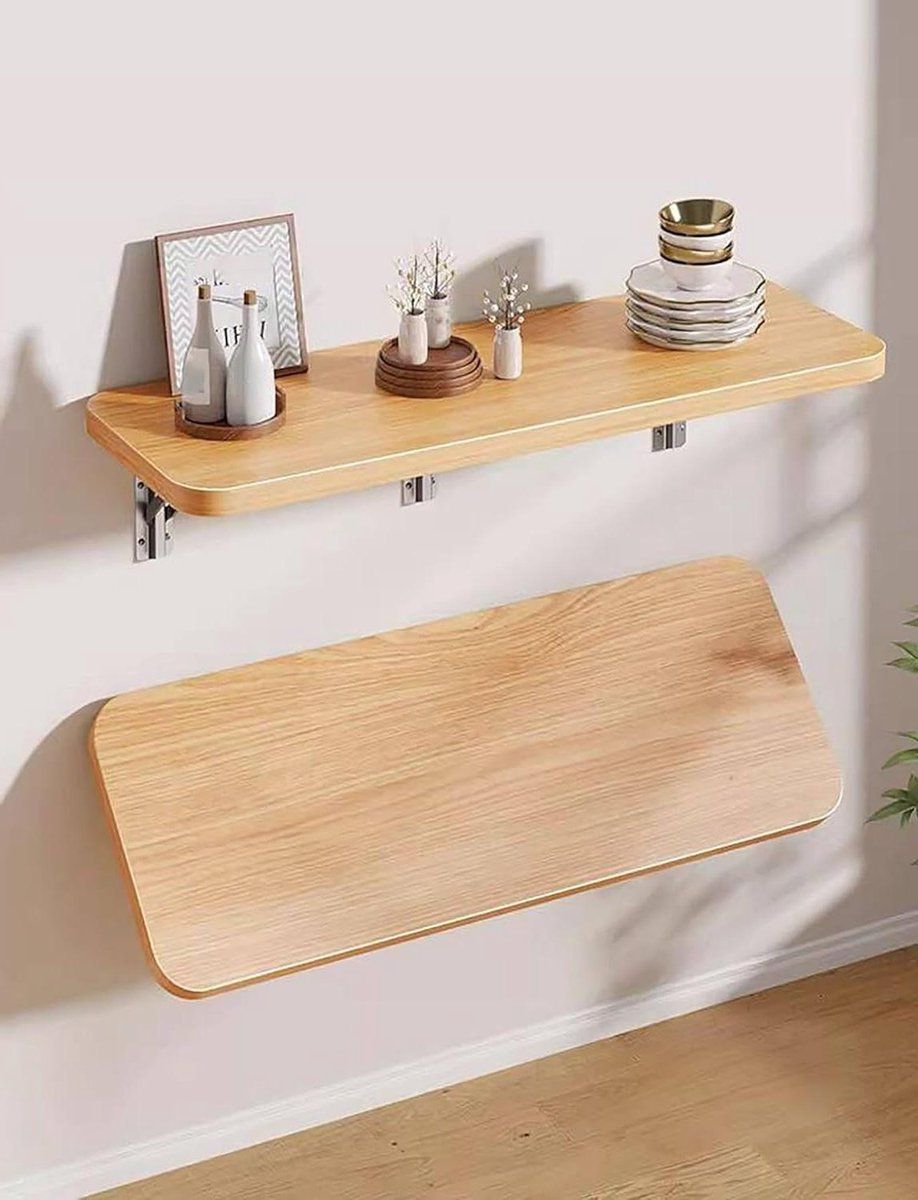 opvouwbare wandplank klaptafel zwevend ruimte besparen massief