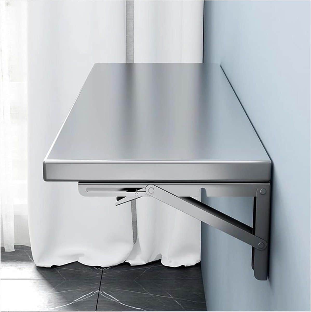 opvouwbare wandtafel klaptafel aan muur ruimte besparen