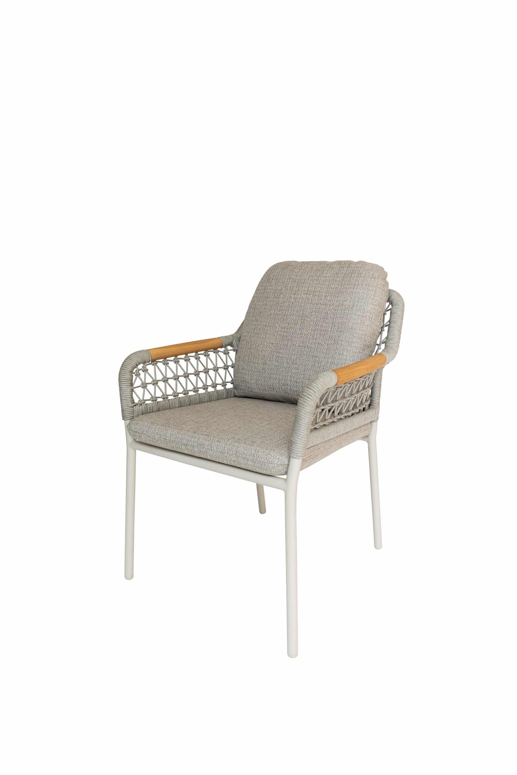 qopps elena dining stapelbare tuinstoel met rope latte light