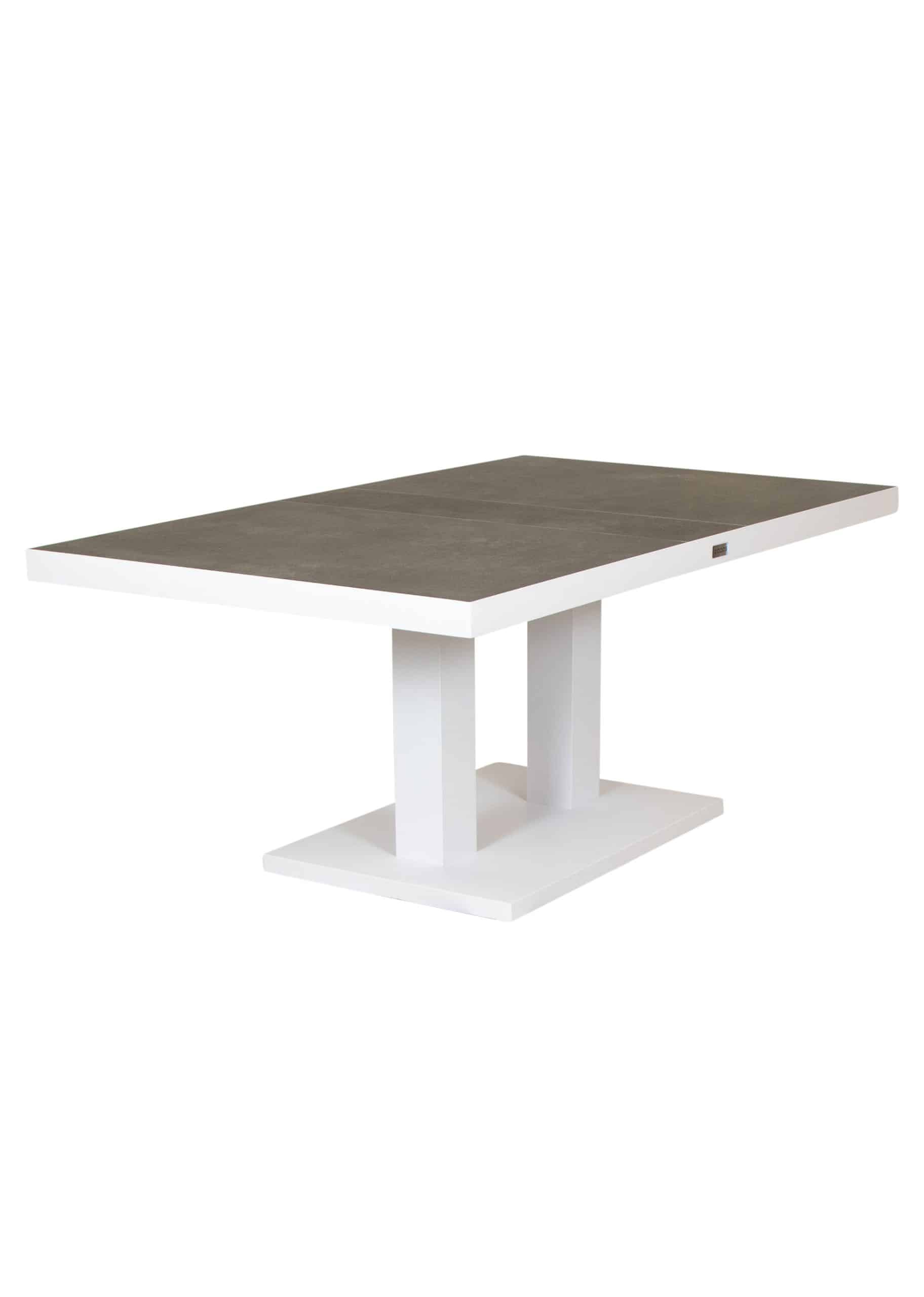 qopps gazoo up down tafeltafel 140 x 85 mat wit frame ceramisch antraciet blad