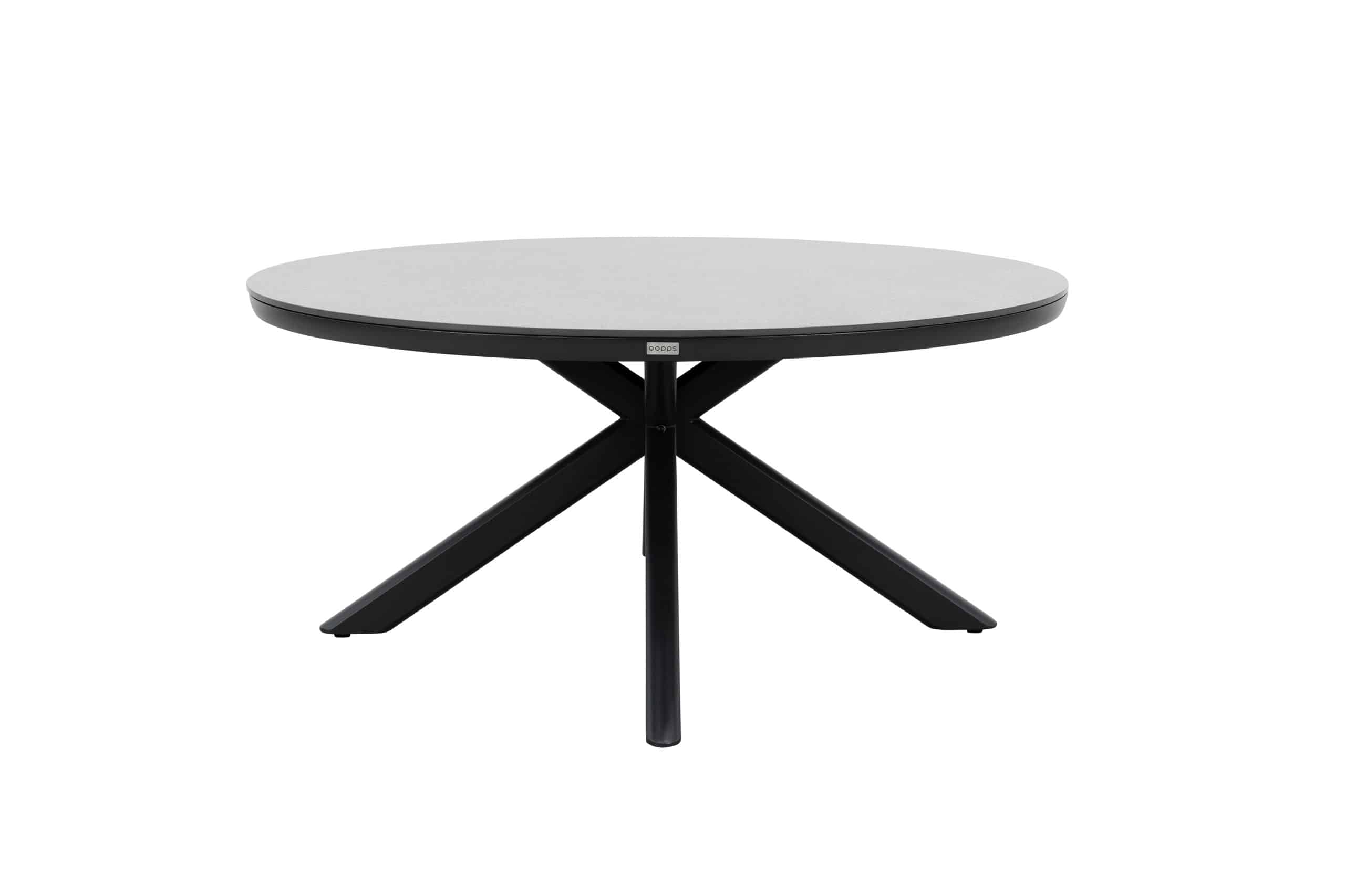 qopps ziggy tuintafel 160 cm rond royal grey sintered stone blad